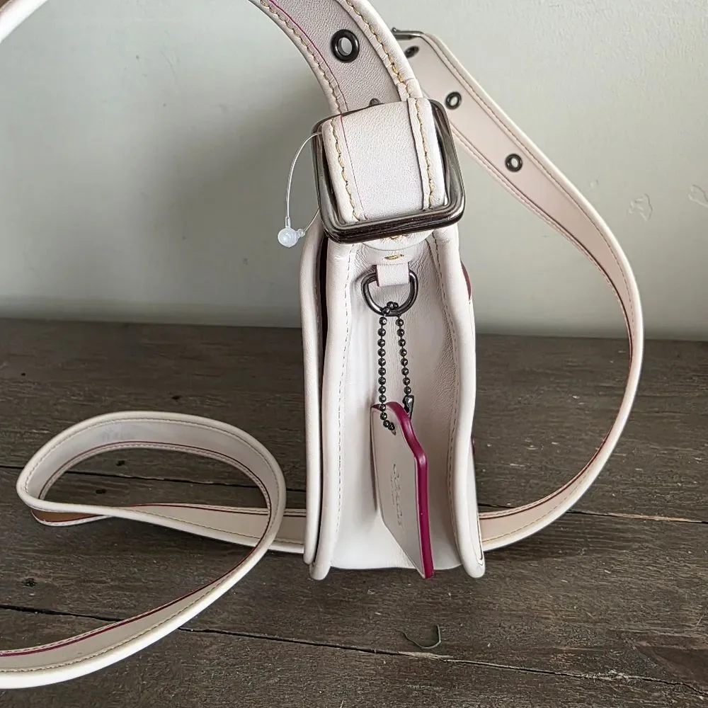Coach Disney Mickey Mouse Chalk White Saddle Bag NEW Limited Edition